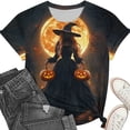 thumbnail image 4 of XUNKUSGA Womens Halloween Printed T Shirts Casual Loose Crewneck Short Sleeve Tops for Women Trendy Halloween Graphic Tee for Women S, 4 of 6