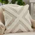 thumbnail image 4 of Fennco Styles Tufted Design Cotton Decorative Throw Pillow 20 x 20 Inch - Ivory Textured Cushion for Home, Couch, Living Room and Everyday Décor, 4 of 4