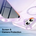 thumbnail image 5 of for iPhone 16 Plus Case, [Compatible with MagSafe] Full-Body Protection Anti-Scratch Case with Built-in Screen Protector, Front Cover TPU Frame Durable for iPhone 16 Plus Cover, Lightpurple, 5 of 6