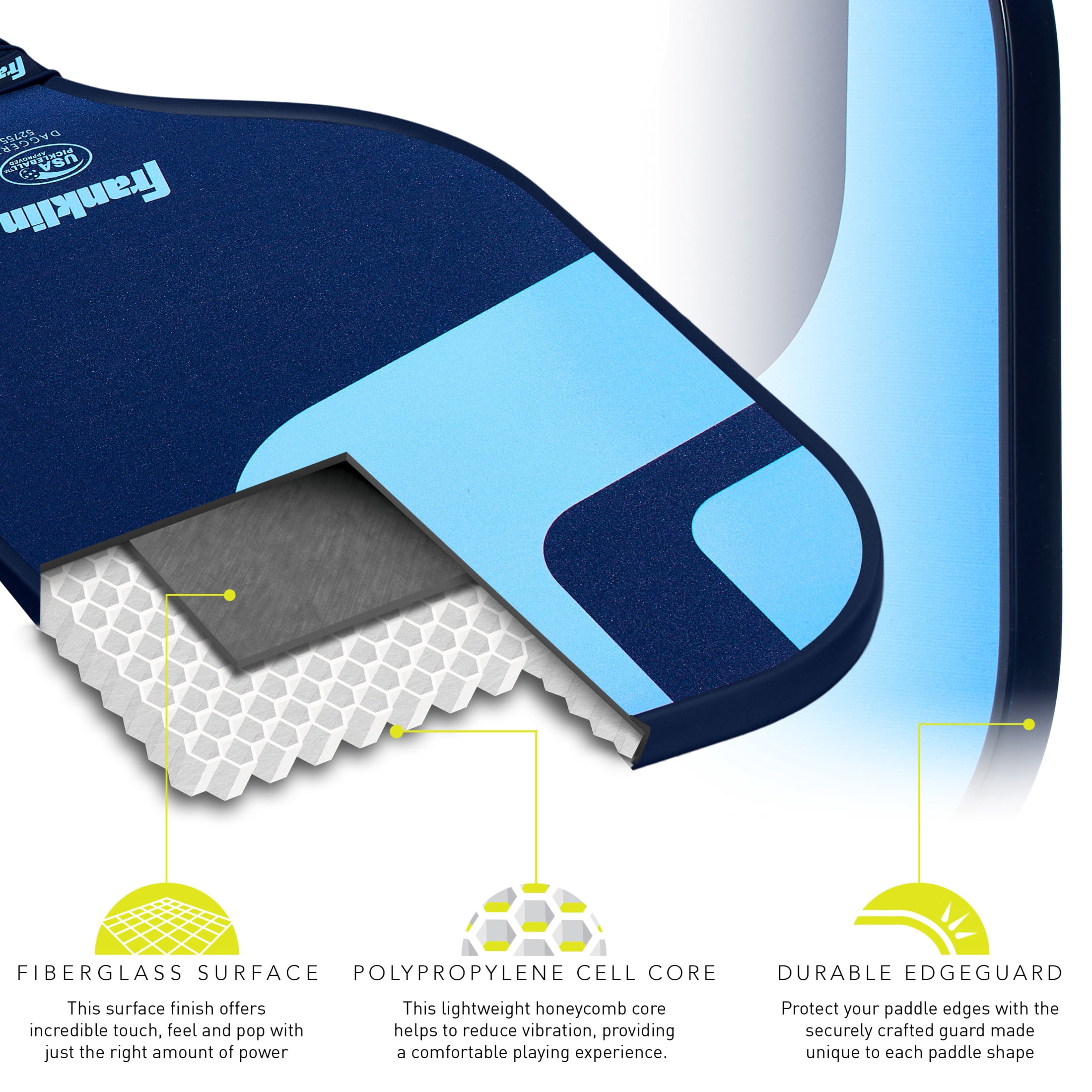Franklin Sports 2 Player Pickleball Paddle + Balls - Fiberglass Starter Set