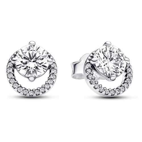 Pandora Sparkling Round Halo Stud Earrings