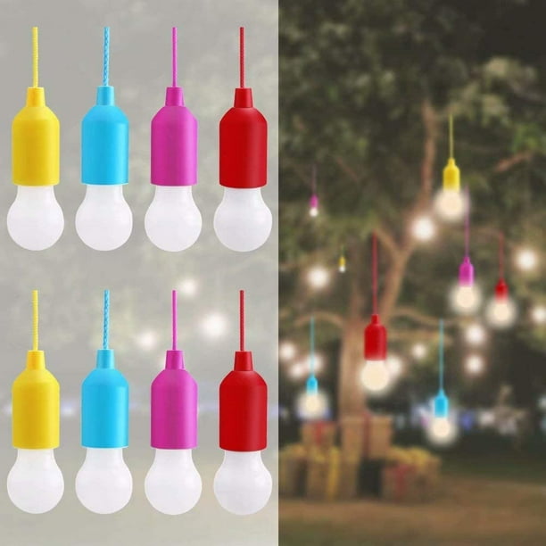 luces LED con cordón, linterna de camping, portátil, funciona con pilas, decorativas, para senderismo, pesca, barbacoa, camping, fiestas, luz de emergencia, blanco cálido.