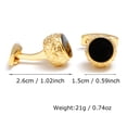 thumbnail image 2 of Gemelos vintage chapados en oro con esmalte negro para hombre, 2 of 3