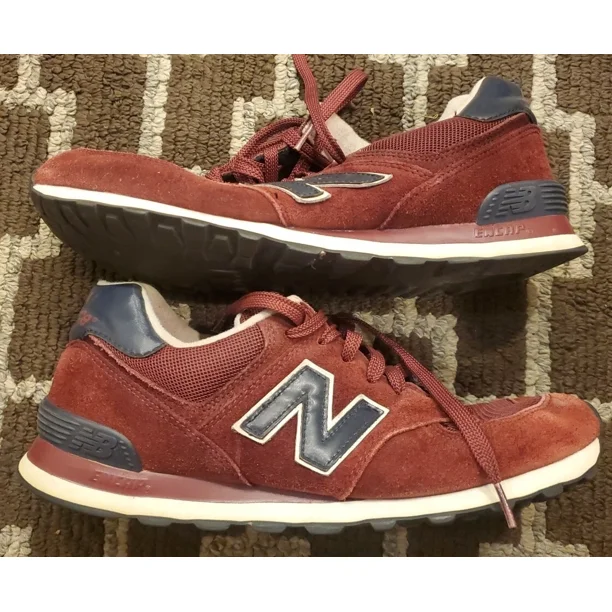 SWEET NEW BALANCE 574 BURGUNDY RED SNEAKERS MEN'S SIZE US11D