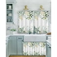 thumbnail image 2 of Eucalyptus Leaf Short Blackout Curtains 36 Inch Long Green Plant Country Farm Rod Pocket Kitchen Curtains, 2 Panels Thermal Insulated Room Darkening Drapes for Bedroom, 30"W x 36"L, 2 of 5