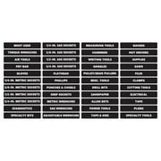 Toolbox Organizational Magnetic Rounded Labels Advanced Set by DCM Solutions (Black, 0.75"H x 4.5"W)