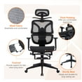 thumbnail image 5 of VECELO Foldable Office Chair, Ergonomic High-Back Mesh Rolling Work Swivel Computer Chair with Wheels, Comfortable Lumbar Support, Comfy Arms for Home, Gaming Room, Bedroom, Study, Student, Black, 5 of 14