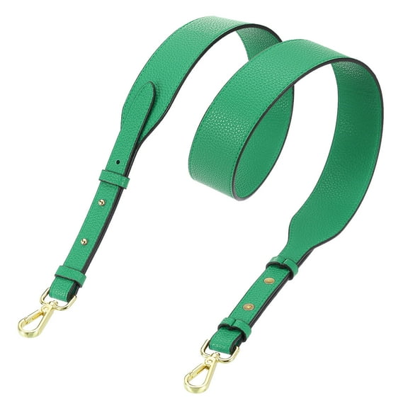 PU Leather Purse Strap, 41.7"-45.3" Adjustable Crossbody Replacement Straps 1.5" Width for Handbags, Shoulder Bag (Green, Gold Clasp)