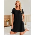 thumbnail image 3 of EKOUAER Women Nightgown Plus Size Nightshirt for Women Comfy Nightdress with 2 Pockets, 3 of 6