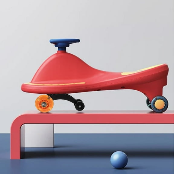 HONMEET Kids Wiggle Car Toy with Orange Plastic Wheels for Outdoor Fun and Active Play