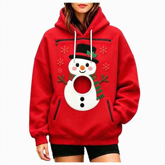 Christmas Pet Pouch Hoodie Cat Hoodie for Dogs & Snack Carrier Hoodies Graphic Cat Sweatshirts Oversized