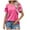 Hot Pink-06, variant on Womens Dressy Casual Tops Ruffle Sleeve Blouses Crew Neck Summer Shirts Cute Keyhole Back Work Top