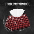 thumbnail image 5 of Fuzoiu Red Buffalo Plaid Print Tissue Box Cover, PU Leather Tissue Holder,Decorative Facial Paper Organizer for Bathroom Living Room Bedroom Countertop Office Desk Car Home, 5 of 7