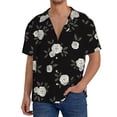 thumbnail image 1 of Balery Rose Flowers Camisa Casual de Manga Corta con Botones para Hombre, Texturizada, Estilo Cubano, para Playa, Verano-XX-Large, 1 of 5