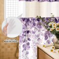 thumbnail image 2 of No Hook Shower Curtain, Purple Eucalyptus Waterproof Fabric Shower Curtains for Bathroom, Spring Botanical Plant Aesthetic Long Bathroom Curtain with Mesh Top Window for Home Hotel Bathtub 72"x84", 2 of 9
