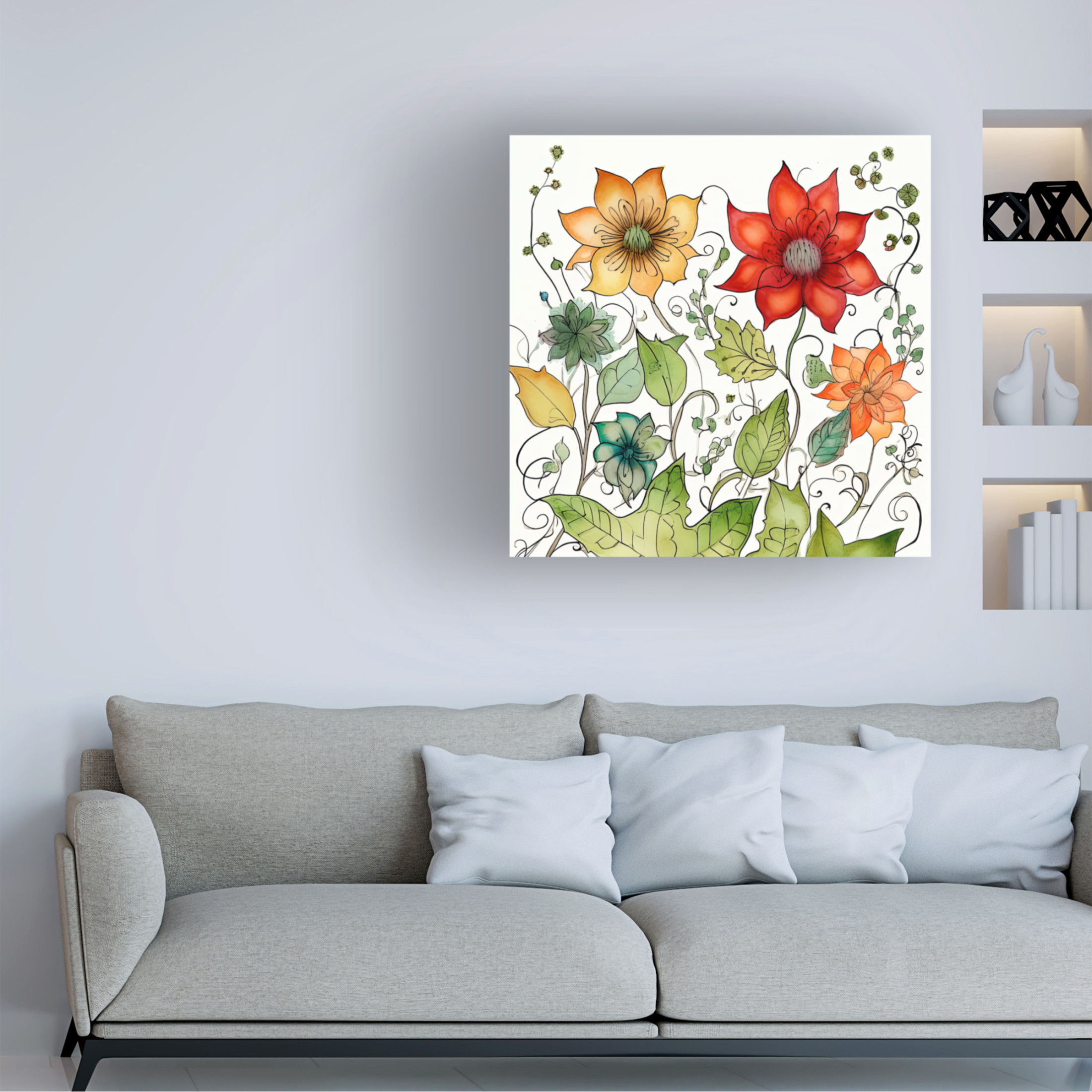 Canvas Wall Art - Sasha 'Vivacious II' Wall Art for Living Room, Bedroom, or Office Décor by Trademark Fine Art - 14 x 14 Inches