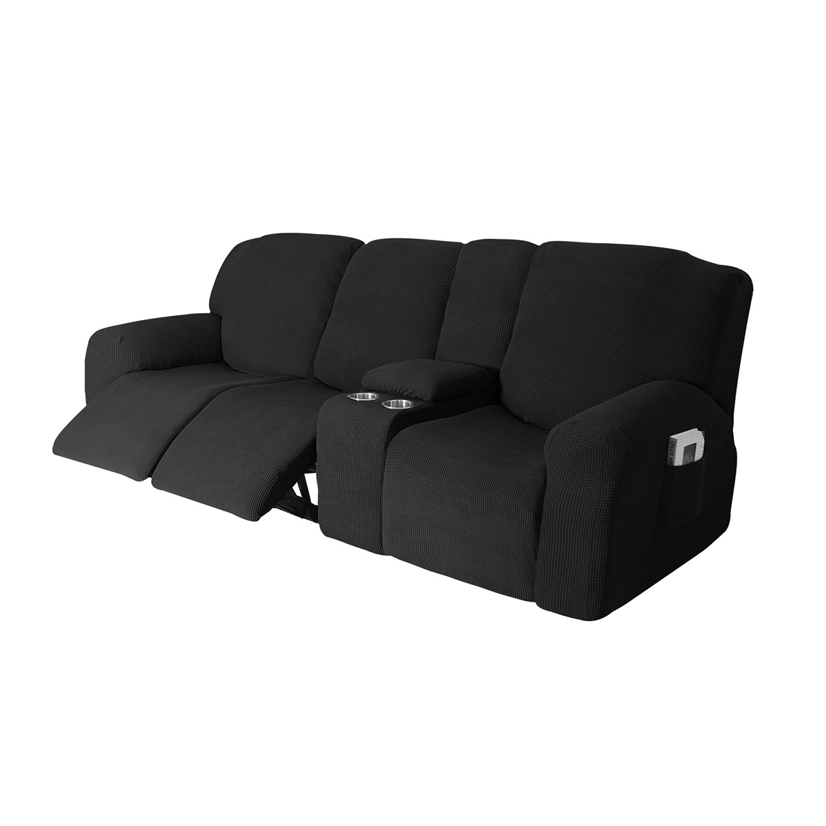 YEERSWAG 3 Seats Recliner Cover with Console, NonSlip Pet Cover, Split