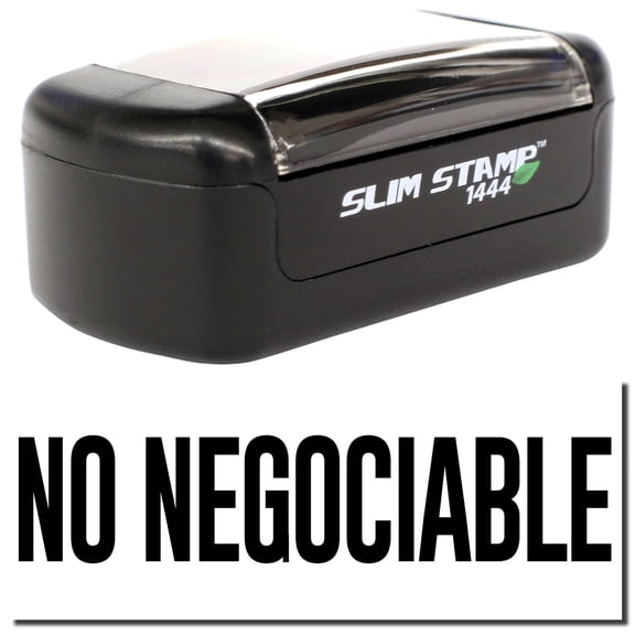 Slim Pre-Inked No Negociable Stamp, Slim 1444, Ultra Slim Design, Impression Size 1/2" by 1-3/4", Up to 25,000 Impressions - Black Ink