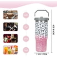 thumbnail image 3 of 30 oz Leopard Print Tumbler with Handle & Flip Straw Lid - Insulated, Leak-Proof Coffee Mug Water Bottle - Gifts for Women, 3 of 5