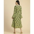 thumbnail image 4 of Moomaya Elegant Printed Long Sleeve Wrap Dress - V Neck, Evening Party Fashion, 4 of 9