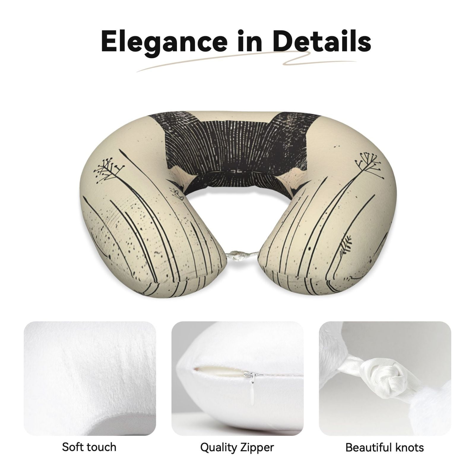 Xecao Retro Raccoon Graphic Print Print Memory Foam Cervical Neck Pillow Versatile U-Shaped Pillows for Home,Office,Camping,Travelling,Soft Washable Cover