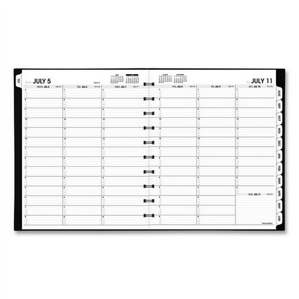Move-A-Page Academic Weekly/Monthly Planners, 11 x 9, Black Cover, 12-Month (July to June): 2023 to 2024