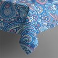 thumbnail image 6 of Blue Paisley Pattern Rectangle Tablecloth 60"x120",Waterproof Polyester Rectangle Table Cloth, Wipeable Spillproof Polyester Tablecloth for Dining, Camping, Indoor and Outdoor, 6 of 6