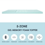 Best Price Mattress 4 5-Zone Cooling Gel Memory Foam Mattress Topper, Queen