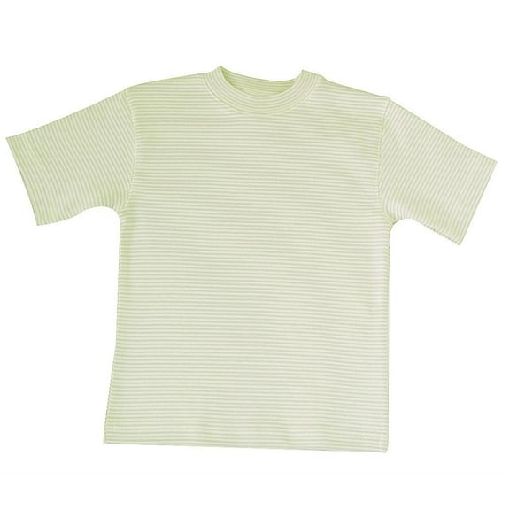 Organic Cotton Tees Short Sleeve - Sage Stripe 1-2 year