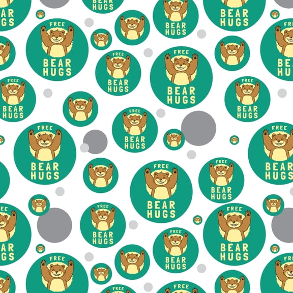 Free Bear Hugs Funny Humor Premium Gift Wrap Wrapping Paper Roll