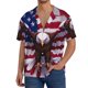 thumbnail image 1 of Balery USA Eagle with Spread Wings Camisa Casual de Manga Corta con Botones para Hombre, Texturizada, Estilo Cubano, para Playa, Verano-X-Large, 1 of 5