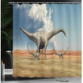 thumbnail image 3 of Ambesonne Jurassic Shower Curtain, Diplodocus Dinasours, 69"Wx84"L, Khaki Blue Grey, 3 of 4