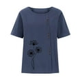 thumbnail image 4 of IROINNID Fashion Women Summer Tops Loose Graphic Print Round-Neck Classic T-Shirt Short Sleeve Casual Blouse Spring, 4 of 5