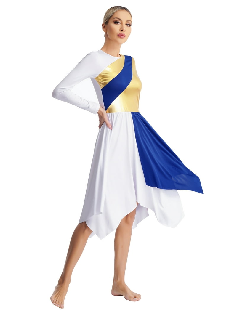 Praise Dance Dress With Triangular Skirt Danzcue Cross Robe Worship Long  Sleeve Praise Dance Dress Danzcue Long Sleeve Praise Dance Dress
