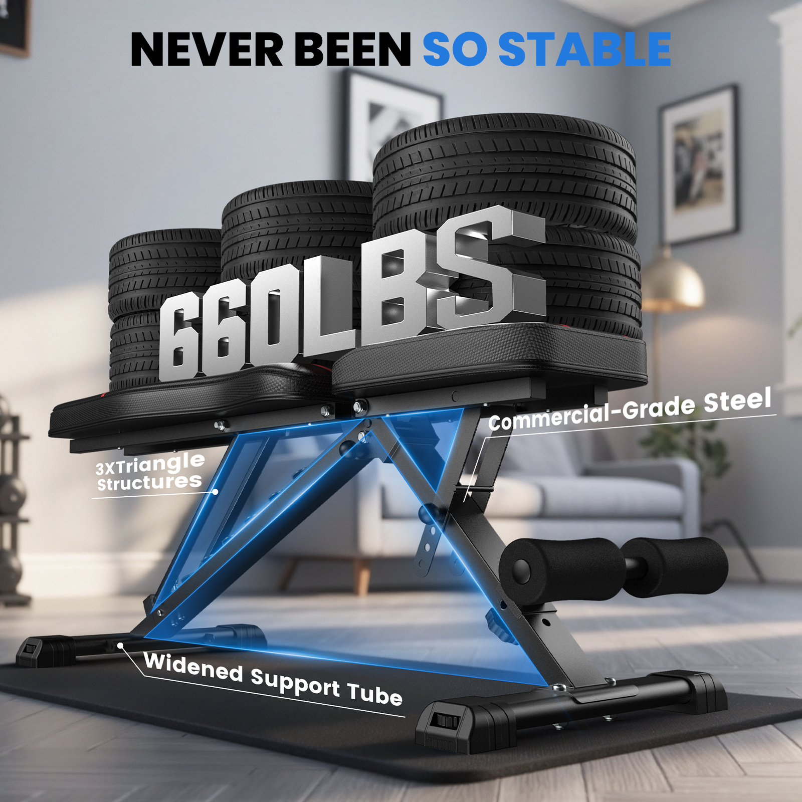 FLYBIRD Adjustable Foldable Weight Bench 660 lb Capacity photo 2