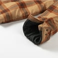 thumbnail image 6 of COEVALS CLUB Men's Flannel Jacket Shacket Sherpa Quilted Lined Casual Button up Snap Premium Jacket Shirts 53 Brown Plaid Small, 6 of 8