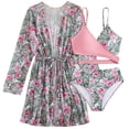 thumbnail image 3 of Ymyiu Girl Swimsuit Girls 3 Piece Bathing Suit Summer UPF 50+ Swimsuit with Shorts Beach Tankini Sets Size 7-8 Years (Pink,7-8 Years), 3 of 8