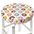 thumbnail image 3 of Xecao's Colorful Donuts Print Stool Covers offer stylish, washable protection for PU round bar stools, perfect for home or commercial use., 3 of 7
