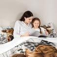 thumbnail image 5 of jejeloiu Black White Highland Cow Full Size Comforter Sets Kids,Floral Farm Print Bedding Sets,3pcs, 5 of 8