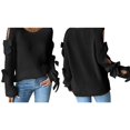 thumbnail image 2 of Women'S Oversized Sweaters Fall Cute Crewneck Long Sleeve Knit Pullover Sweater Jumper Tops Black S, 2 of 7