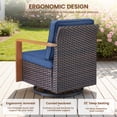 thumbnail image 5 of Giantfurnni 8 Piece Patio Furniture Set with Propane Fire Pit Table, Wicker Outdoor Conversation Set with 2 Swivel Rocker Chairs, 2 Club Chairs, 2 Ottomans and Rattan Sofa for Deck Backyard, 5 of 15