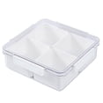 thumbnail image 1 of Bandeja Para Servir Aperitivos De Cuatro Compartimentos Plato De Fruta Transparente Recipiente De Almacenamiento De Dulces De Plástico Multiusos Con Tapa Para Aperitivos De Frutas Dulces seitruly HA028041-01, 1 of 7