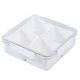 thumbnail image 1 of Bandeja Para Servir Aperitivos De Cuatro Compartimentos Plato De Fruta Transparente Recipiente De Almacenamiento De Dulces De Plástico Multiusos Con Tapa Para Aperitivos De Frutas Dulces Advancent HA028041-01, 1 of 7