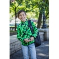 thumbnail image 2 of Chaqueta Minecraft Creeper para niños pequeños, forro polar con cremallera, verde 7-8, 2 of 9
