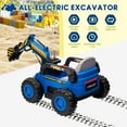 thumbnail image 6 of Ride On Excavator for Kids, 4WD Electric Excavator Toy, 12V Battery Powered Construction Truck Digger with Remote Control, Spring Suspension, MP3 Music for Kids 3-8, Blue, 6 of 7