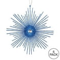 thumbnail image 2 of Vickerman 6.5" Blue Snowflake Burst Glitter Christmas Ornament, 6 per Bag, 2 of 2