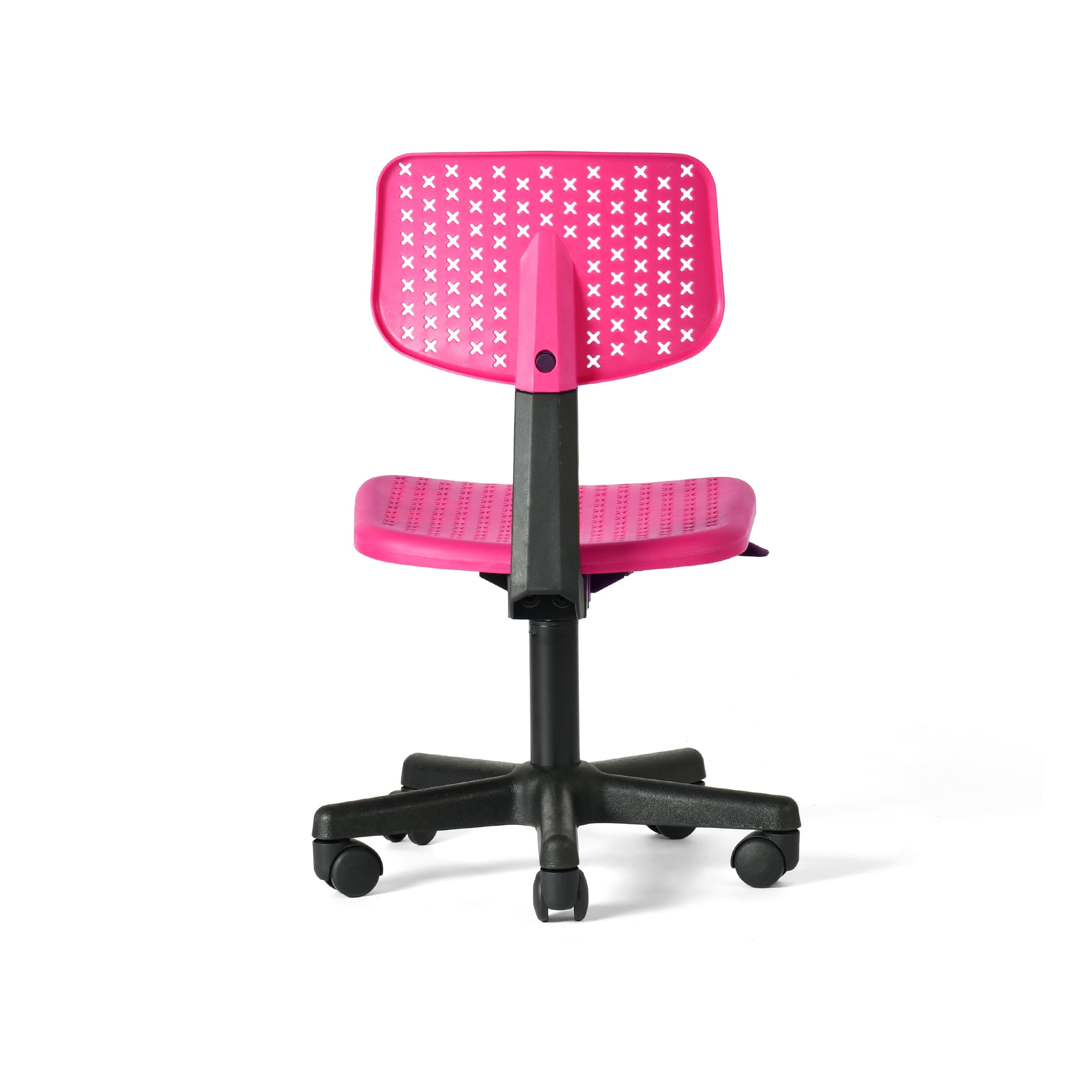 Homy Casa Small Adjustable Kids Desk Chair Set of 2 with Swivel Wheels, Pink Seat and Backrest