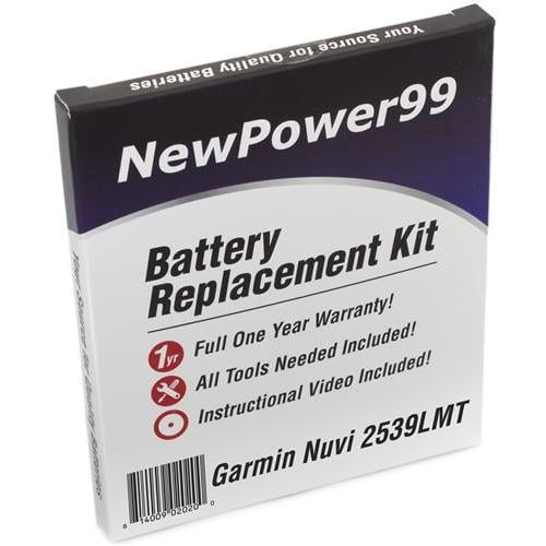 Garmin Nuvi 2539LMT Kit de Remplacement de Batterie avec Outils, Instructions Vidéo, Batterie Longue Durée et Garantie Complète d'Un An