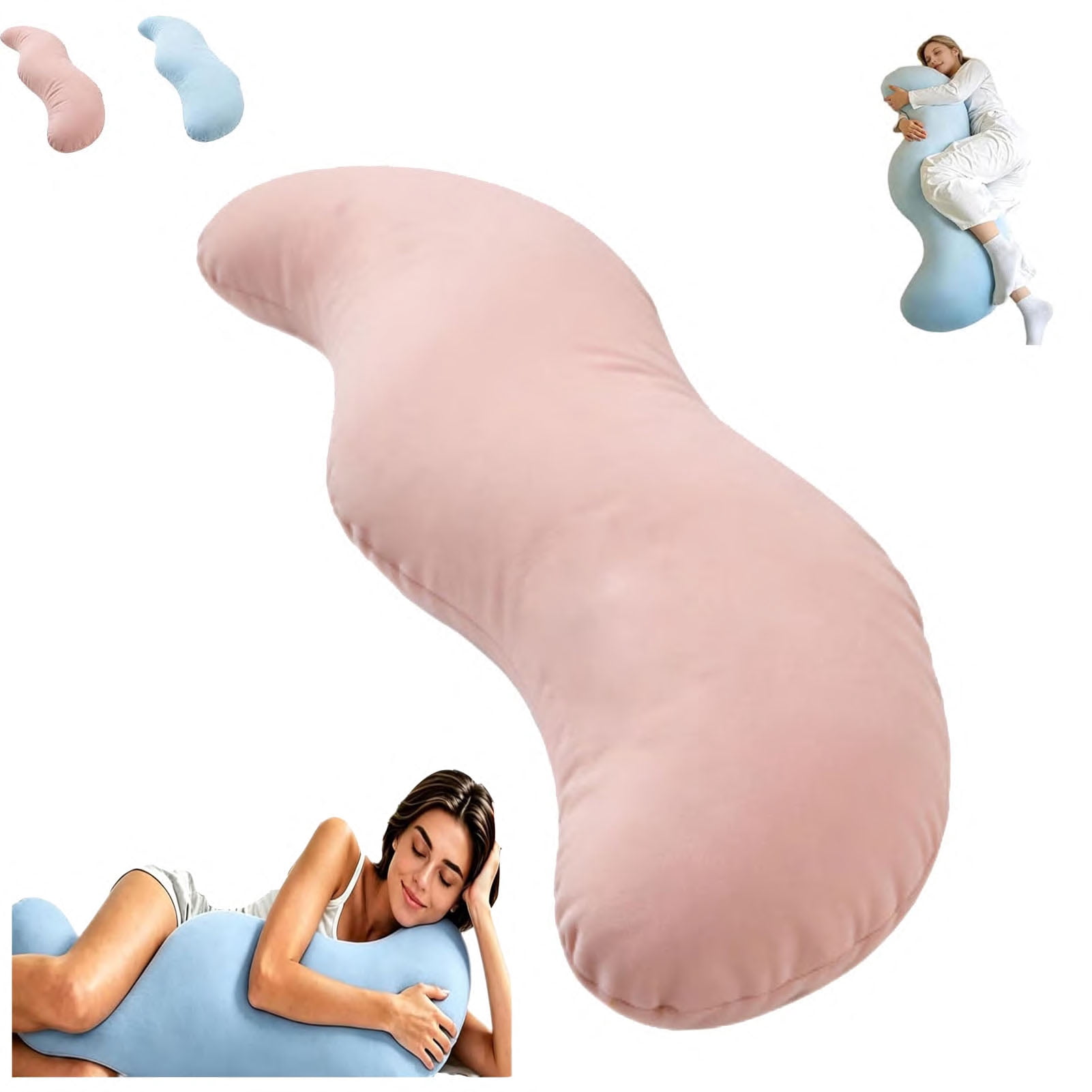 Pea Pod Body Pillow for Adults  Side Sleeper,  Soft and Supportive Pillow for Sleeping
