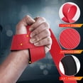 thumbnail image 3 of Lifting Straps (1 Pair) - Padded Wrist Support Wraps - For Powerlifting, Bodybuilding, Gym Workout - red, 3 of 6